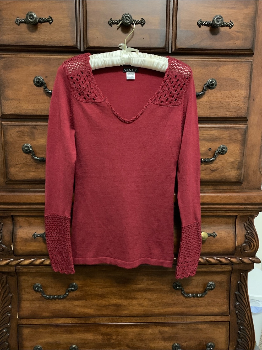 Venus crochet sleeve bodycon sweater